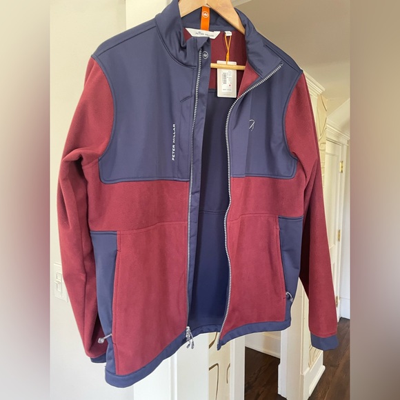 Peter Millar Men's Maroon and Blue Jacket. - Picture 1 of 5